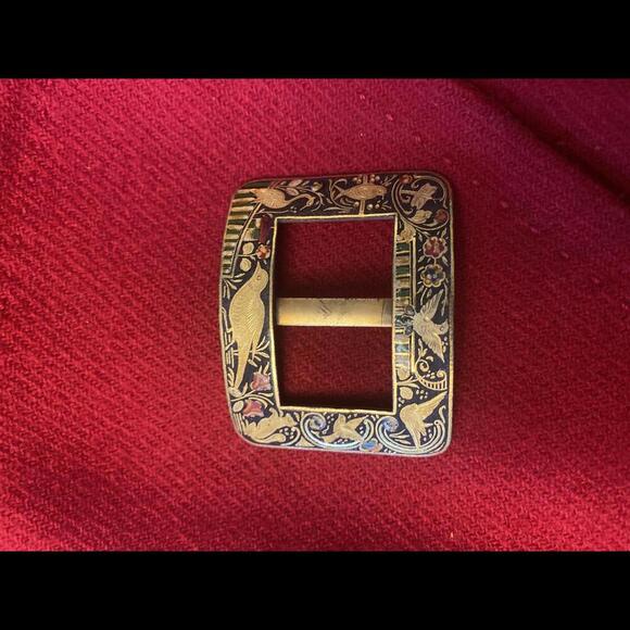 Vintage Decorative Belt Buckle with Floral Design - Picture 1 of 5